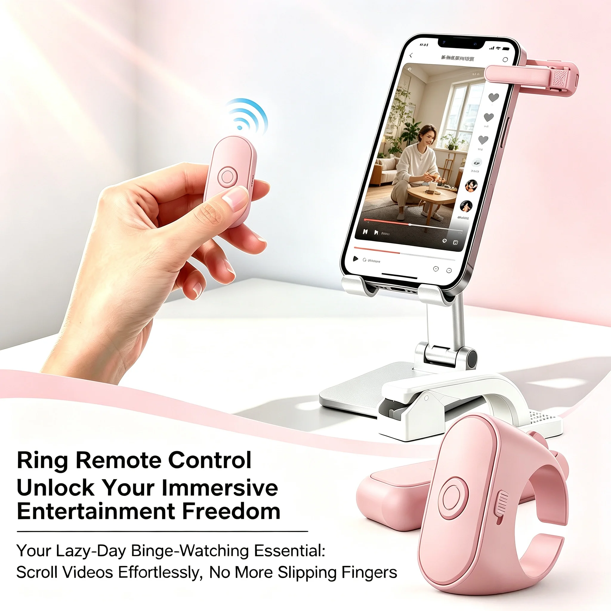 Portable Page Turn Remote Ring For Kindle Series, Shutter Clicker For Tablet Phone Novel Video Shoot