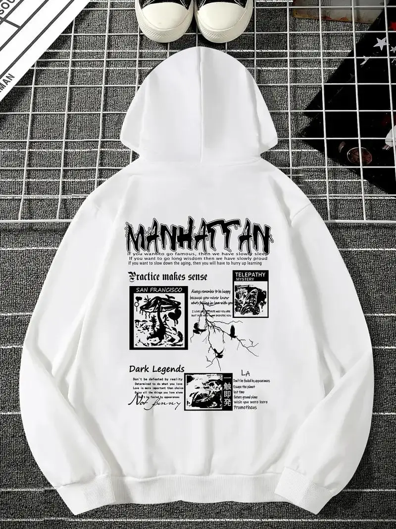 2024 Spring  Autumn Men's New Hoodie 3D Peace Dove Pattern Printed Fashion Hoodie Comfortable High Street Casual Loose Top