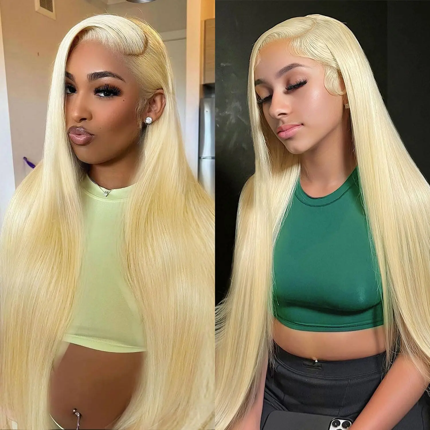 613 13x6 Lace Front Wig Human Hair Straight 13x4 Blonde HD Lace Frontal Wig Pre Plucked 180% Density Straight 613 Human Hair Wig