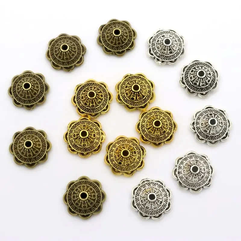 10 sztuk 16x6mm duży kwiat luźne zapasowe końcówki koralików czapki do tworzenia biżuterii znalezienie Diy akcesoria do koralików komponent hurtownia — zdjęcie 2