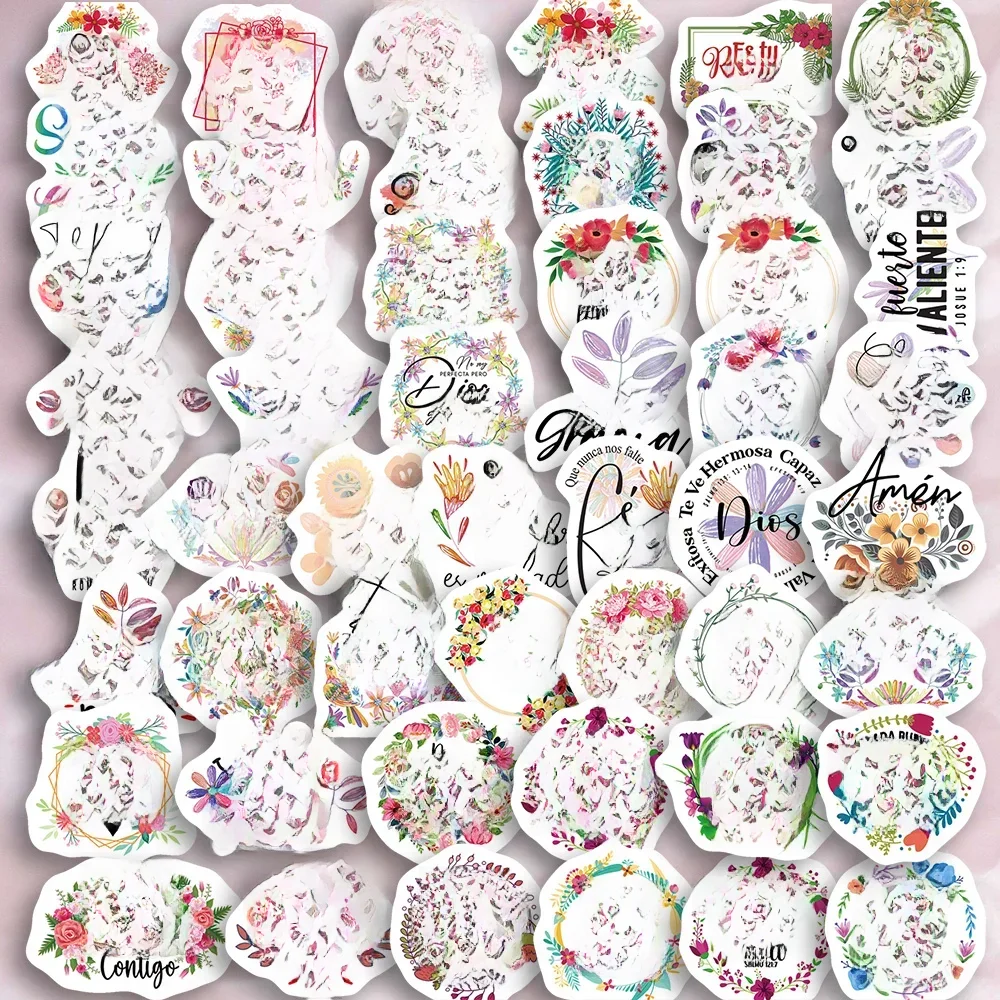 Autocollants imperméables avec citation de la Bible latine, 50 pièces, autocollants pour bouteilles d'eau, pour ordinateur portable, téléphone, bagages, Scrapbooking