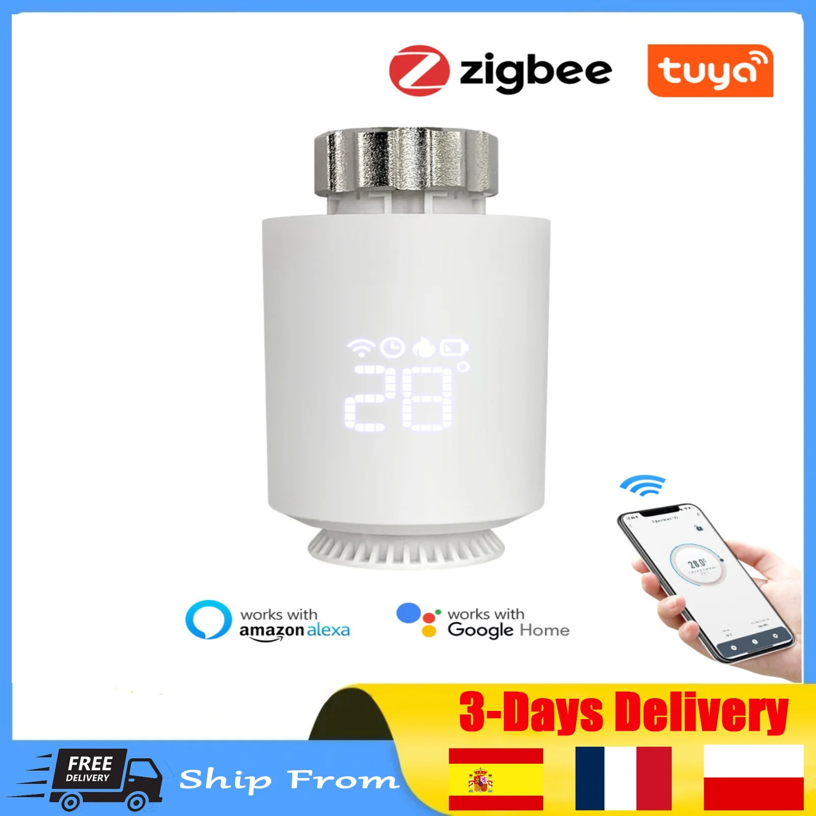 Tuya ZigBee Wifi Radiator Actuator Thermostat Smart TRV Thermostatic Valve Temperature Controller Support Alexa Google Home #20