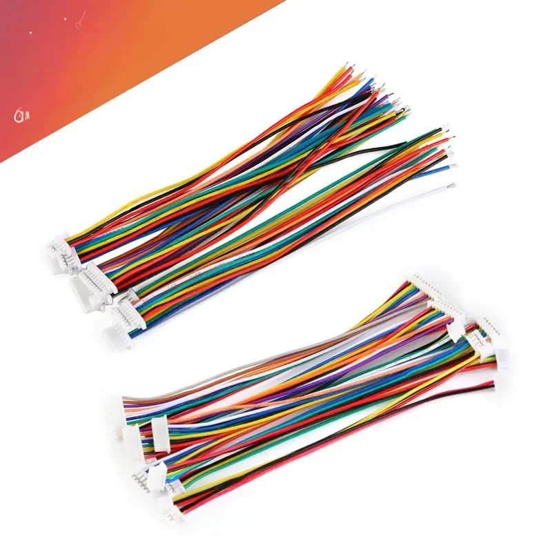10 SZTUK JST SH 1.0mm Gniazdo żeńskie Złącze przewodu wtykowego SH 1mm 2 3 4 5 6 7 8 Pin 10CM 28AWG Przewody elektroniczne Kabel — zdjęcie 2