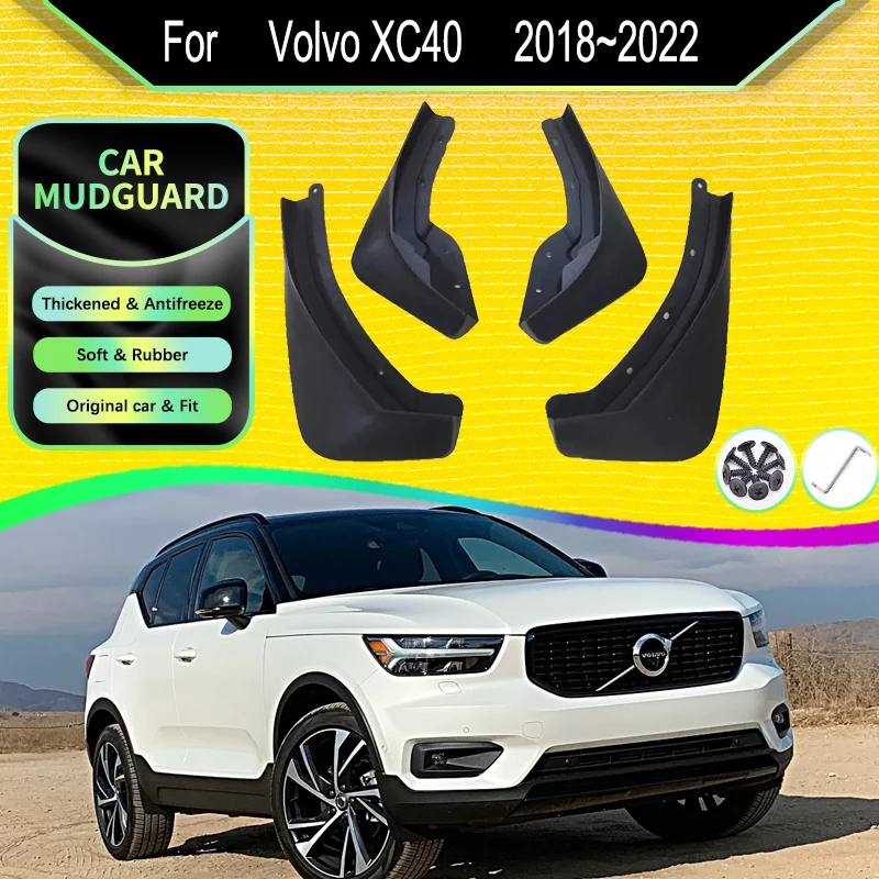 

Car Mud Flaps Fit For Volvo XC40 2018 2019 2020 2021 2022 Anti-splash Mudguards Guards Fenders Front Rear Wheel Auto Accessories