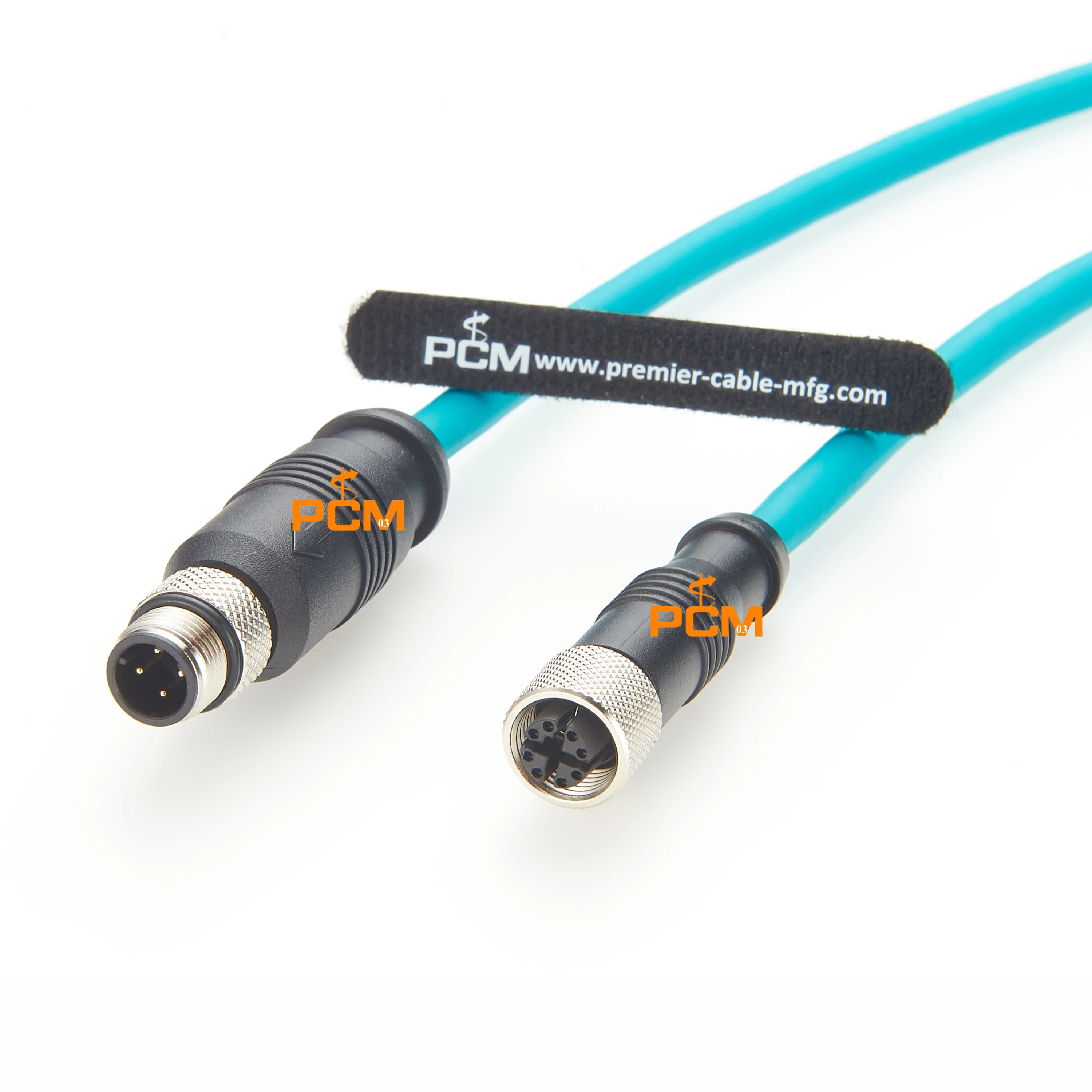 M12 Ethernet Cable X Code Female to D-coded Male Cat6a 4 Pin 8pin Cable 10Gbps IFM E80412 for Industrial PLC Switch Camera