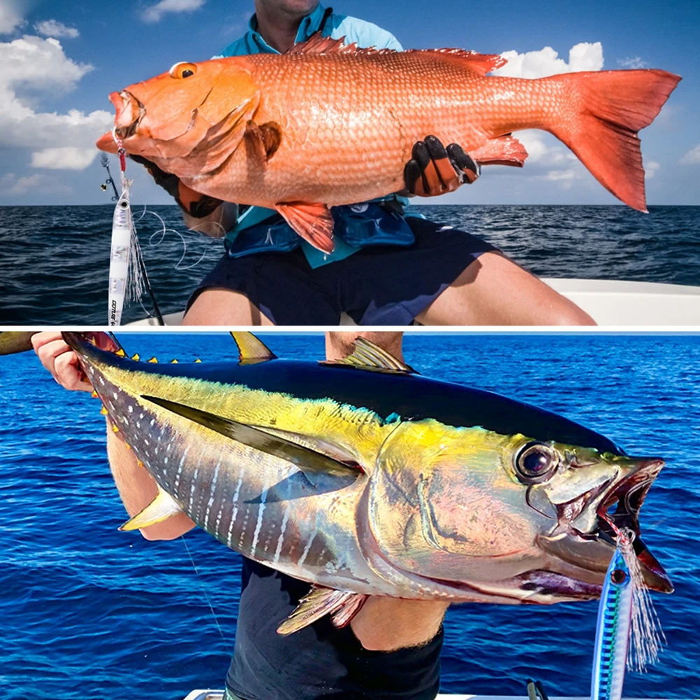 Goture 4pcs/lot Metal Slow Jigging Spoon Lure 60g 80g 100g 150g  Quality Professional Fishing Lure Ocean Jig Spoon Trolling Bait