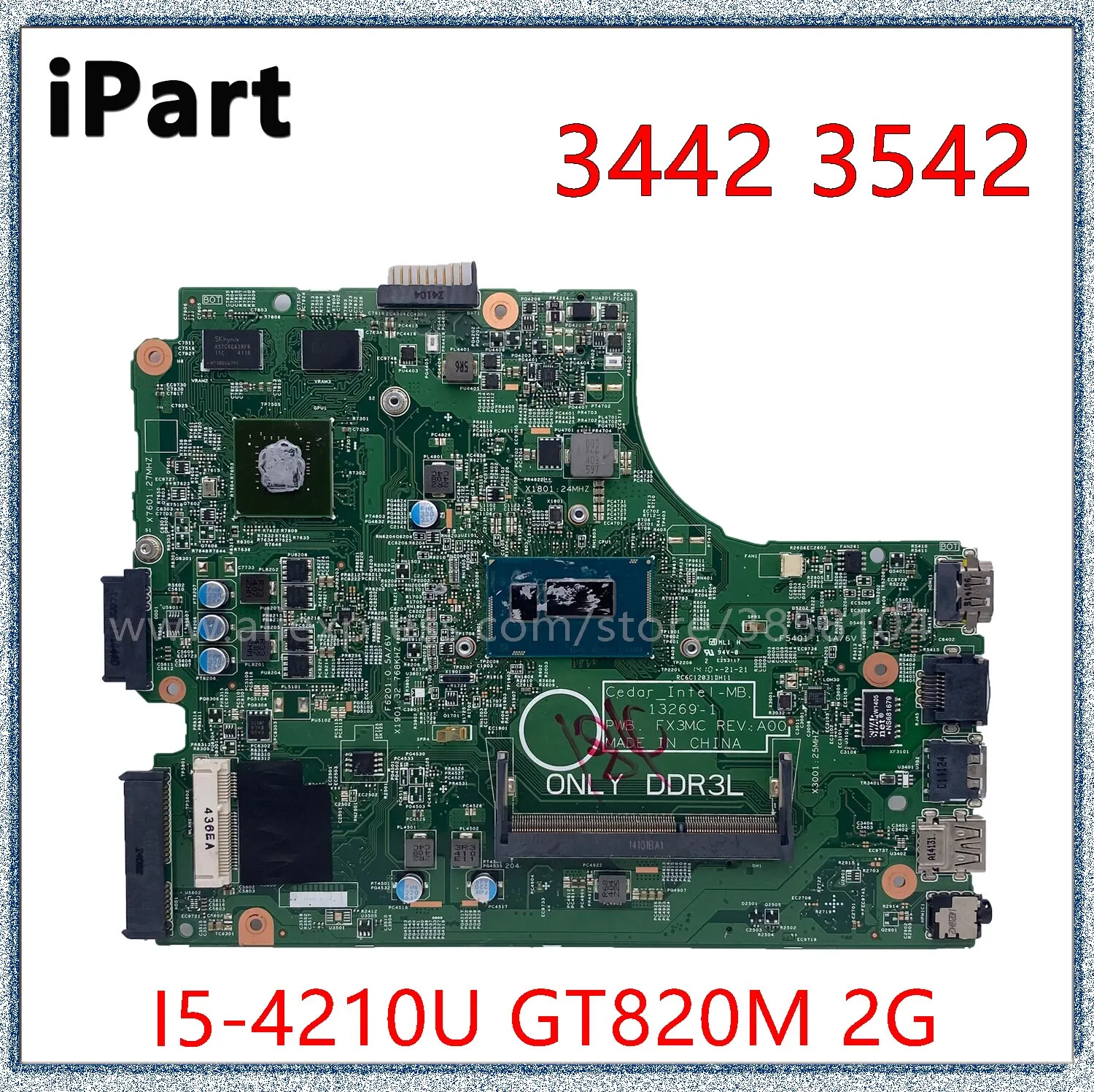 

For DELL 3442 3542 3443 3543 5748 5749 Laptop Motherboard With I5-4210U CPU GT820M 2GB GPU CN-01P4HG 01P4HG 1P4HG Mainboard