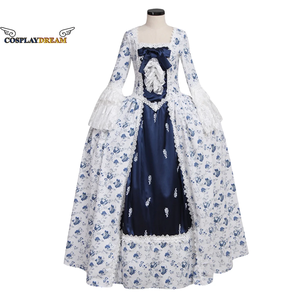 

Whole Sale 18th Century Women Floral Ball Gown Rococo Dress Marie Antoinette Cosplay Costume Medieval Historical Victorian Dress