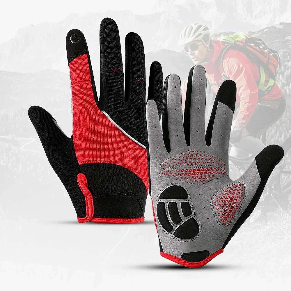 AliExpress Fezrgea Cycling Anti-slip Full Finger Gloves MTB Bike Bicycle Warm Gloves Pad Men Women Breathable Anti-shock Sports Gloves