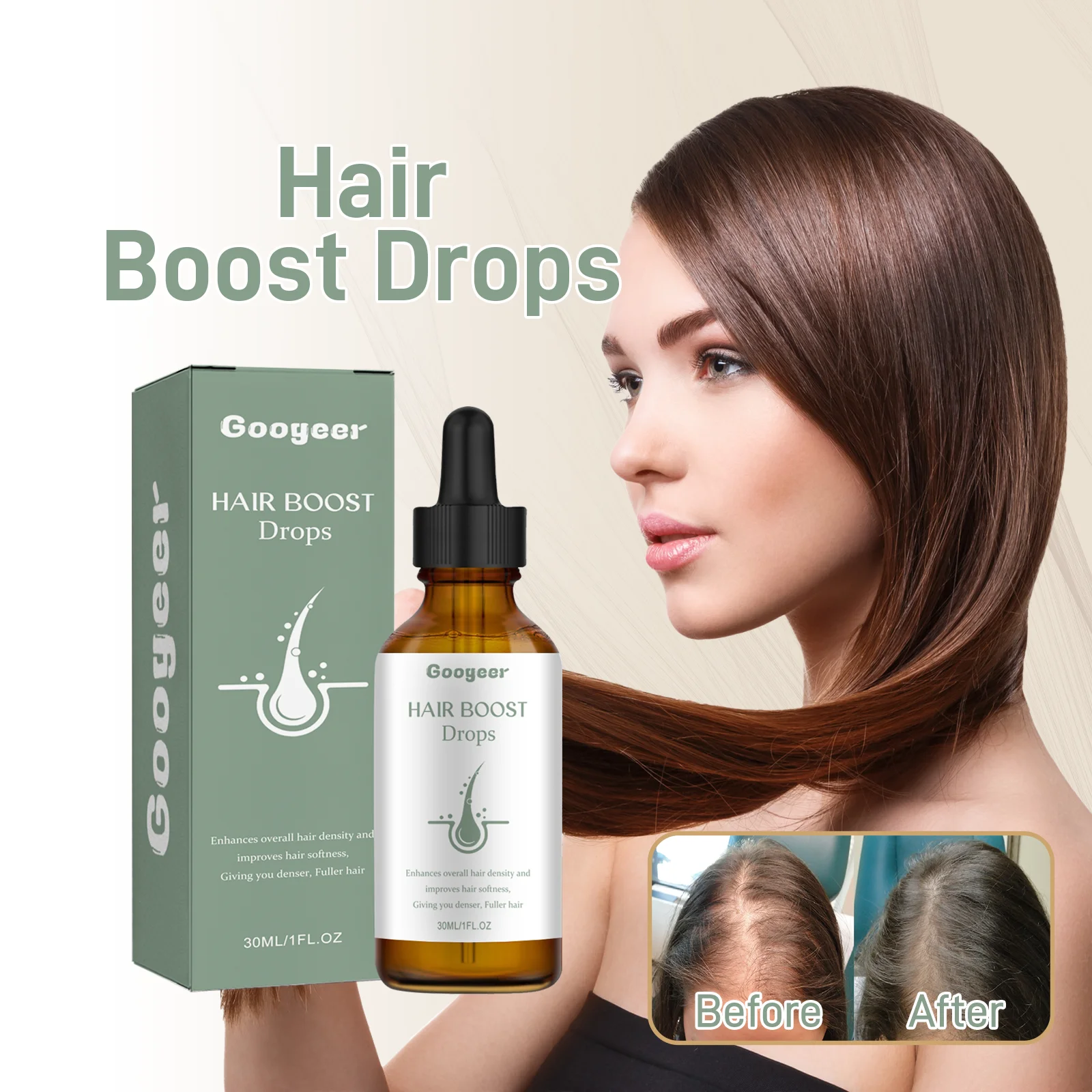 

Googeer 30ml Hair Boost Drops Oral Vitamin B2 Anti Hair Loss Nourish Scalp Strenghten Hair Roots Thicken Hair Oral Drops