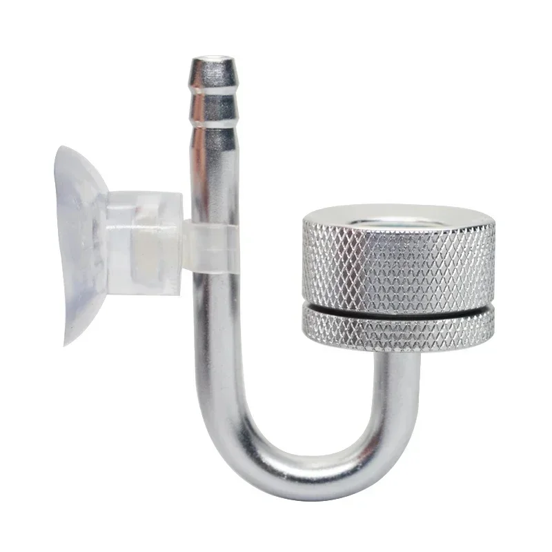 Akwarium CO2 Dyfuzor Akwarium Atomizer Bubble Reaktor Solenoidowy Regulator CO2 System Atomizer dla roślin z przyssawką Srebrny — zdjęcie 2