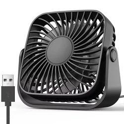 Mini ventilador portátil USB de 4 pulgadas, escritorio silencioso de 3 velocidades y ventilador Personal, ventilador de Pie ajustable de 360 ° para Camping, habitación y hogar