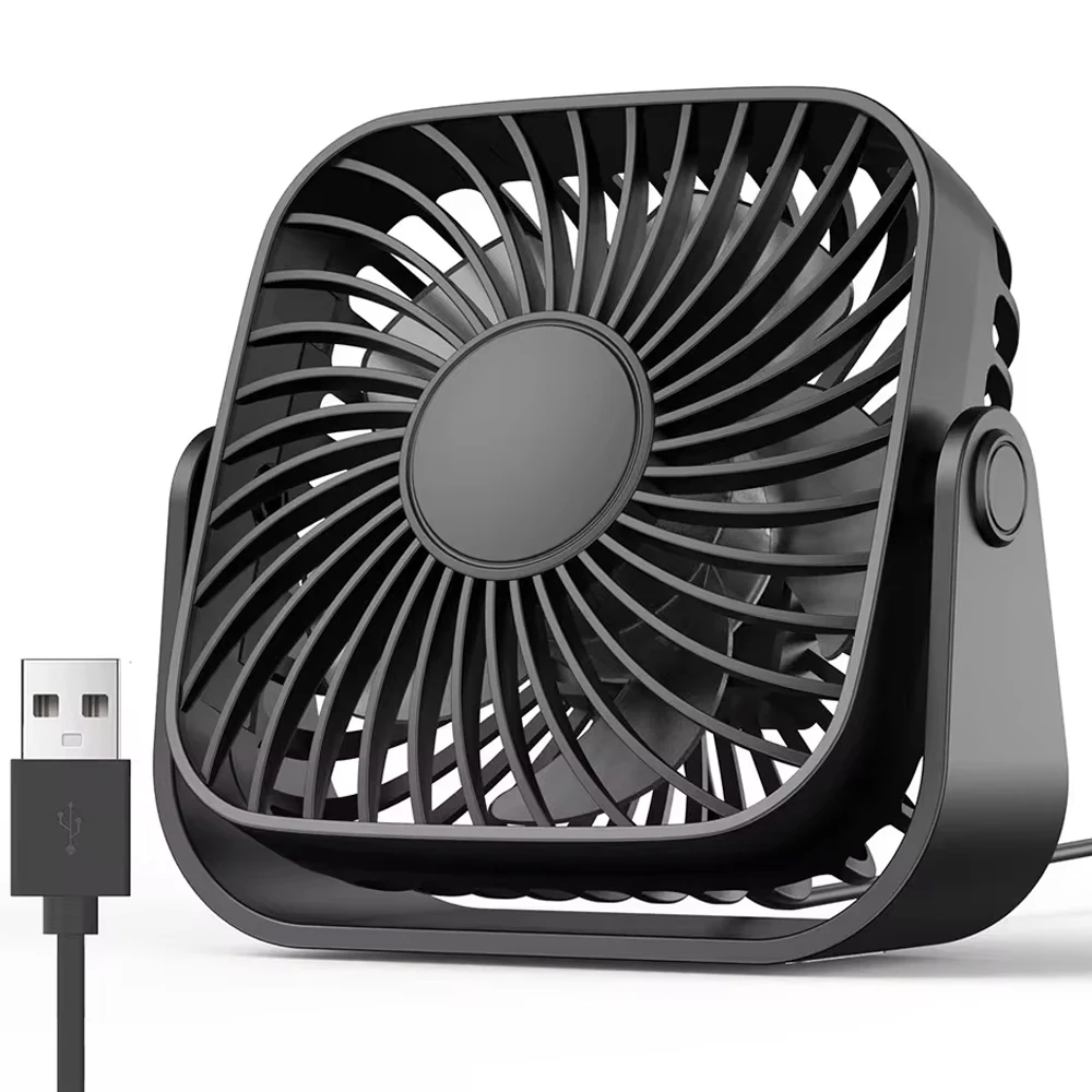 4Inch USB Mini Portable Fan, 3-Speed Quiet Desk & Personal Fan, 360° Adjustable Standing Fan for Camping, Room & Home