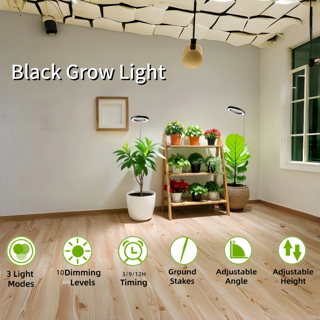 LED-Pflanzenwachstumslampe mit Vollspektrum für Zimmerpflanzen, höhenverstellbar, automatischer Timer, 5V Niedervolt, ideal für große Pflanzen – Detail 1