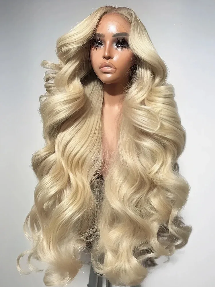 Linktowig 613 HD Lace Front Wig 13x6 Blonde Body Wave Human Hair Wigs 300 Density Lace Front Wet And Wavy Raw Preplucked 30 Inch