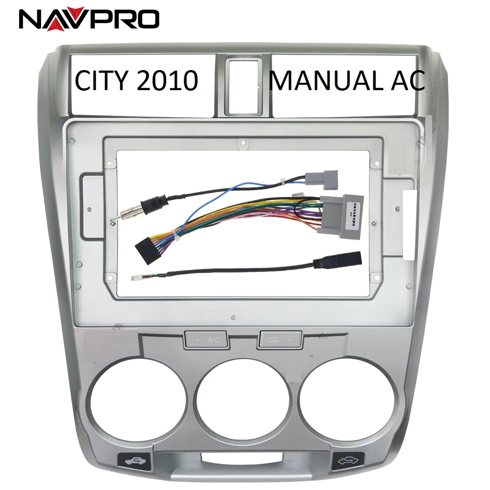 For HONDA CITY 2008-2014 10 INCH Frame and connecting cables for NAVPRO CASKA multimedia installation