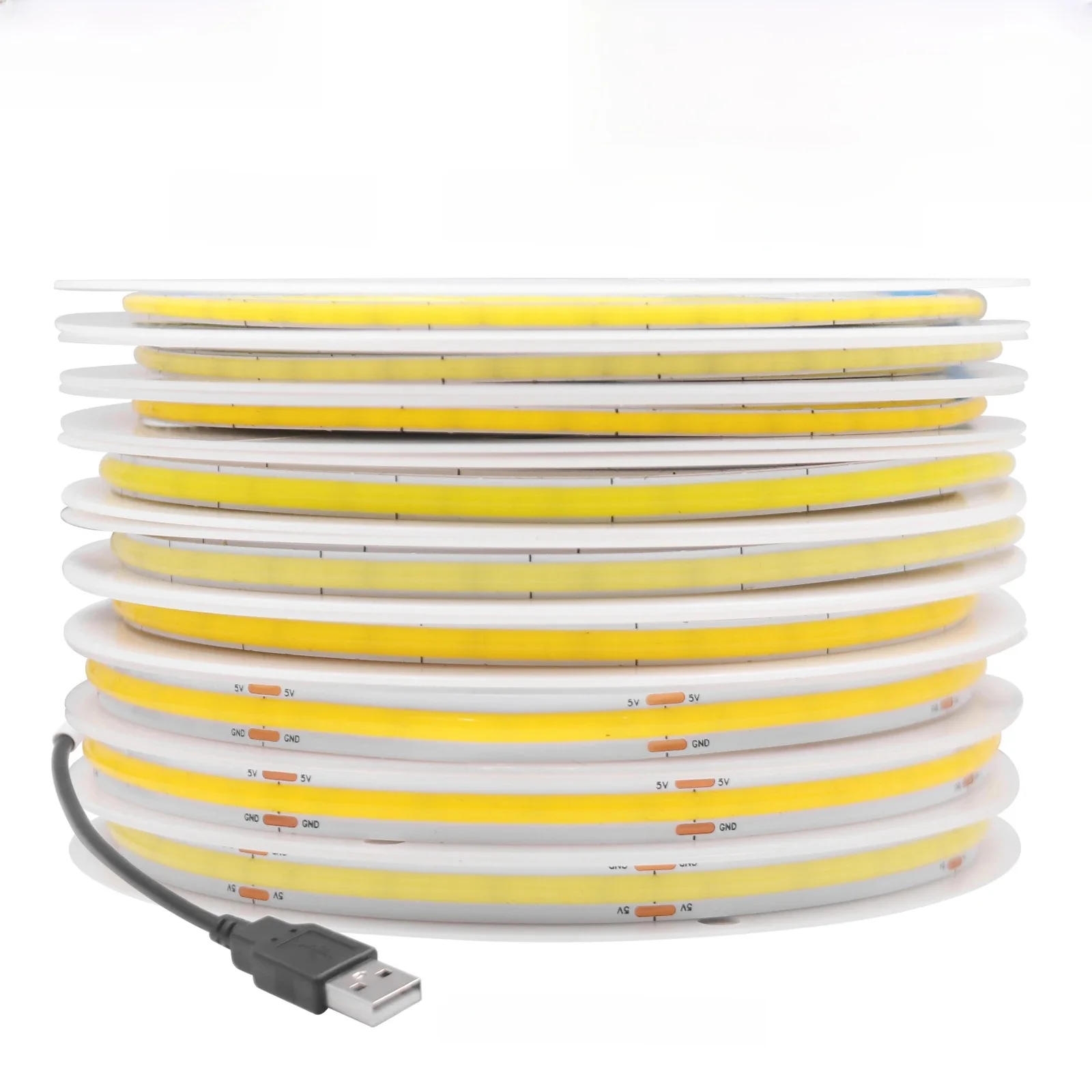 DC 5V USB COB LED bande 3MM 5MM 8MM haute densité 320LED s/m bande LED Flexible rouge bleu vert rose jaune blanc COB bande lumineuse