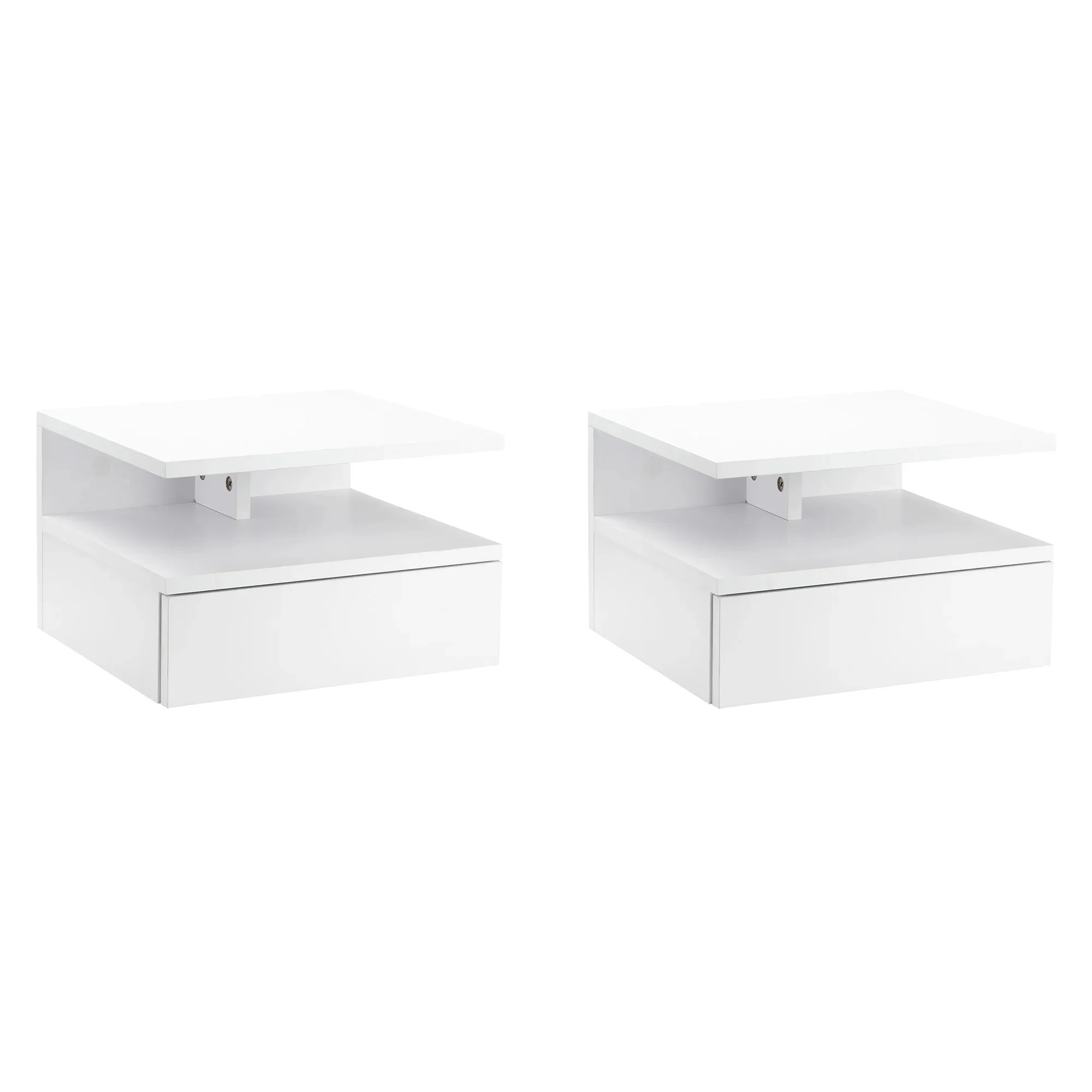 Homcom Set Van 2 Zwevende Nachtkastjes Met 1 Lade En Plank 35X32X22,5 Cm - afbeelding 2