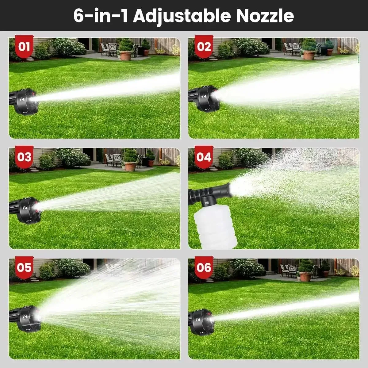 غسالة الضغط اللاسلكية، غسالة كهربائية محمولة مع بطارية محمولة بدون فرش، غسالة سيارات عالية الضغط #5