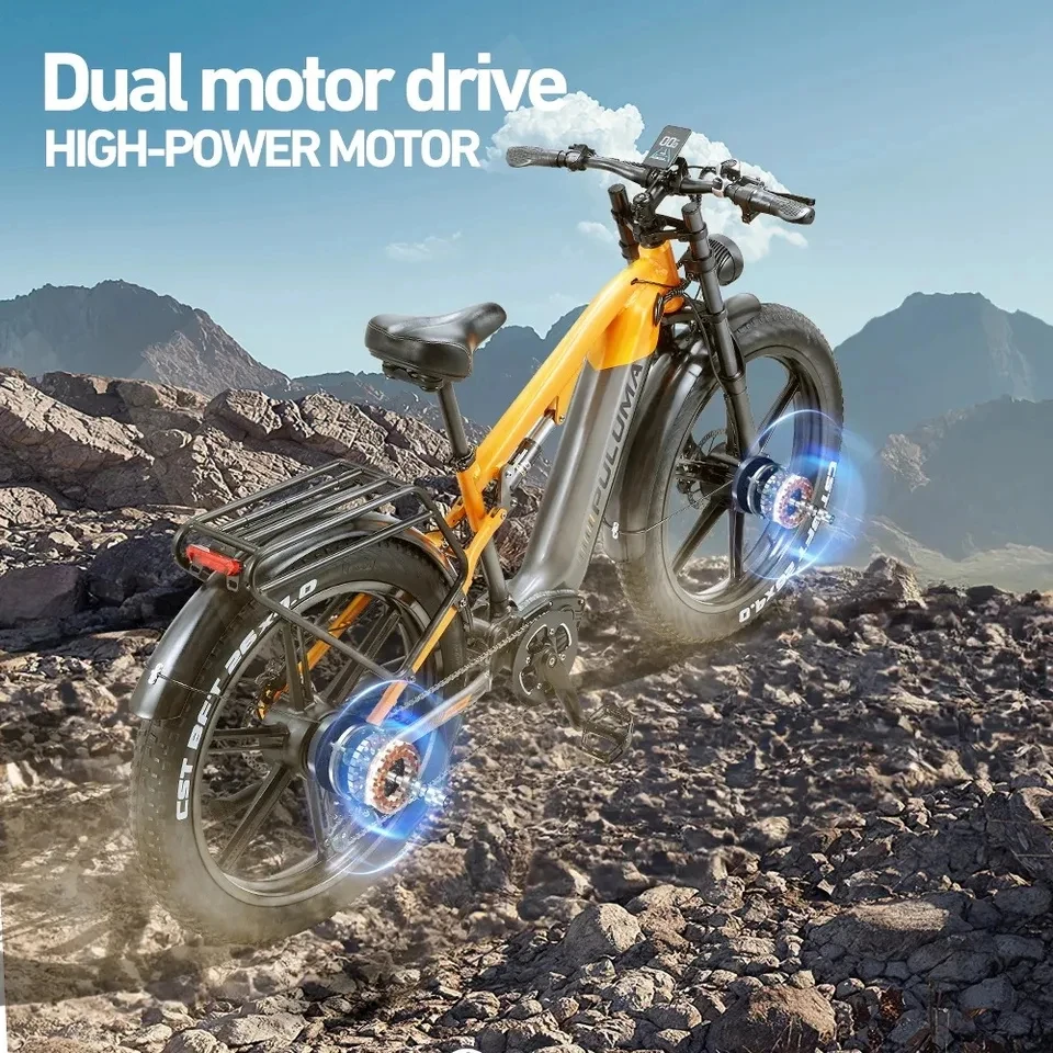 Nieuwe Ebike Dual Motor Elektrische Fiets 48V 20ah Batterij Power 3000W Motor Bijgestaan Elektrische Fiets Off-Road Elektrische Motorfiets