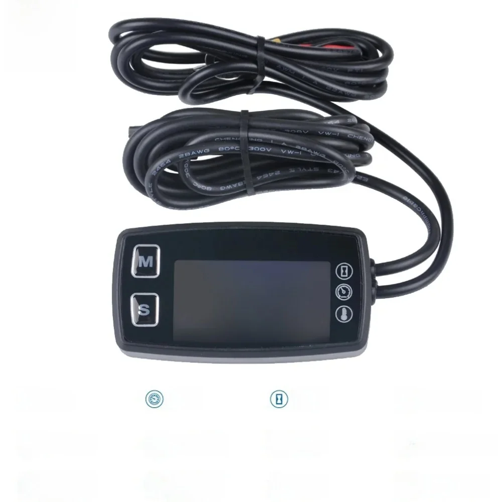 Cyfrowy wyświetlacz LED licznik motogodzin Tach z czujnikiem temperatury Guage dla silników 2/4 suwowych piły łańcuchowe traktory 035LT — zdjęcie 2