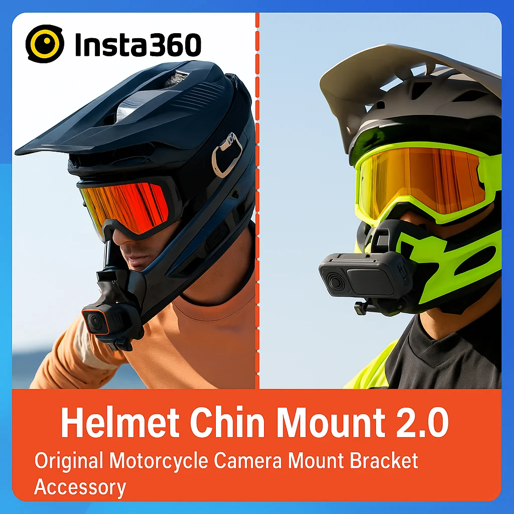 

Крепление для подбородка мотоцикла для Insta360 GO 3/X4/ONE X2 | Модернизированный кронштейн для шлема для стрельбы из ПОВ | Защитная посадка 2.0