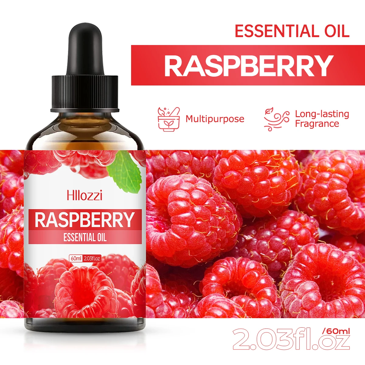Raspberry essential oil, fruity scent, suitable for body massage and hair care, can also be used in aromatherapy machines