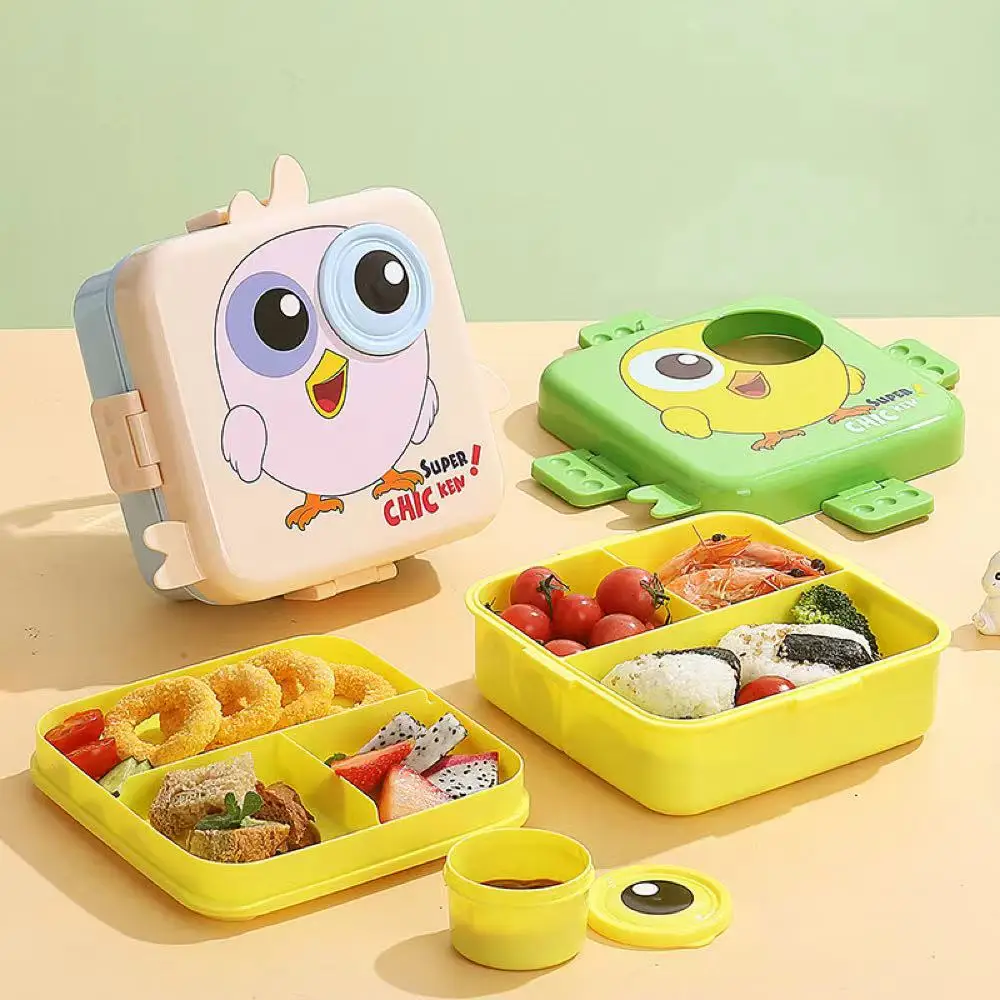 Cartoon going out cute cubicle bento boxs Microwave oven for students office workers fruit portable snack Cartoon bento box