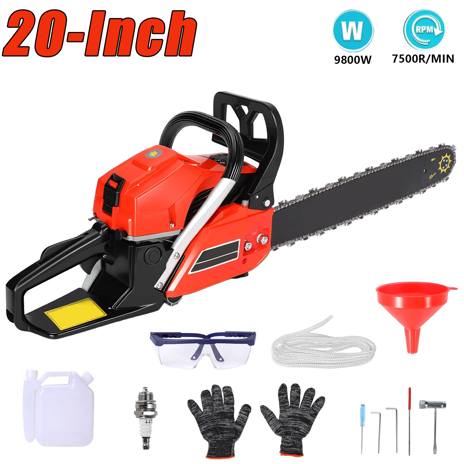 OWJHE 20Inch Elektrische Kettingzaag Draagbare Grote Kettingzaag Logging Snoeizaag Houtbewerking Cutter Tuin Power Tool Voor Thuis DIY