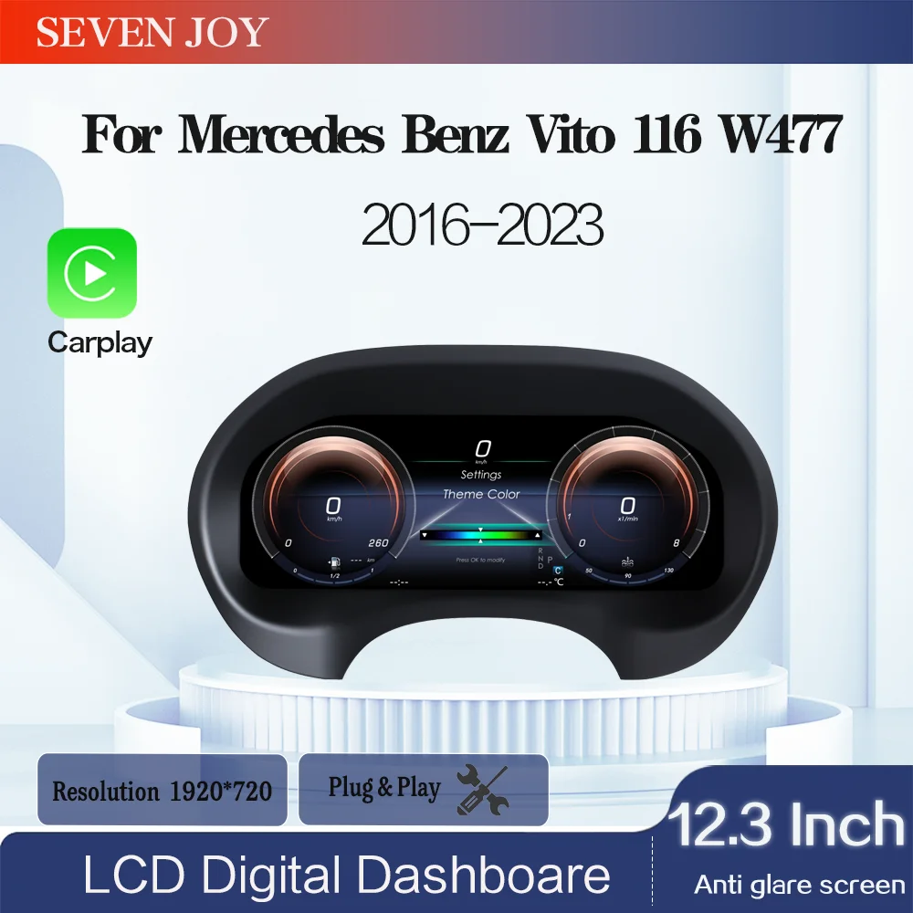 

﻿ 12.3 LCD Digital Dashboard Cluster For Mercedes Benz ViTo 116 W447 2016-2023 Years Carplay Instrument Paneel Cockpit