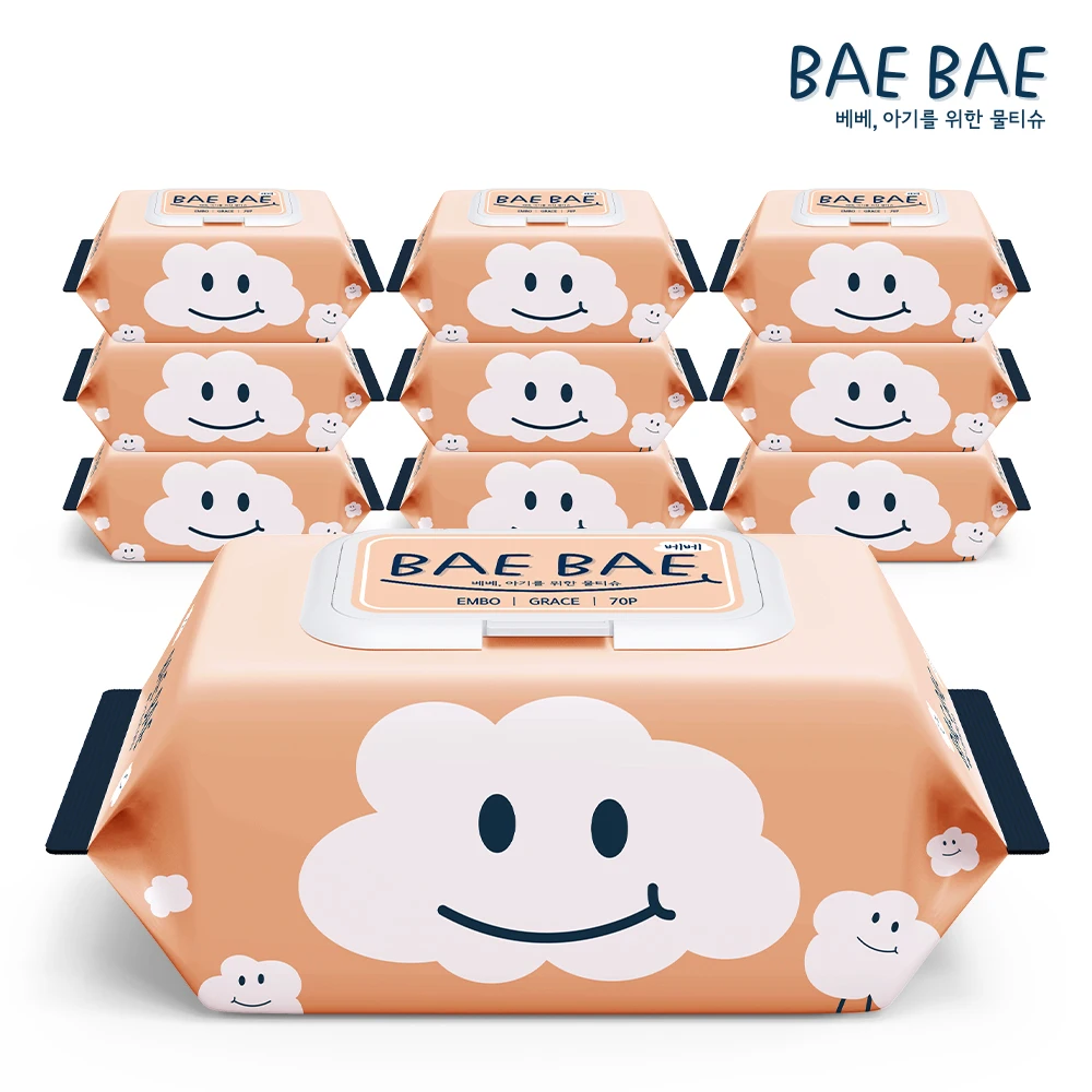 BAEBAE (Bebe) baby wipes GRACE 70gsm cap 70 pack 10