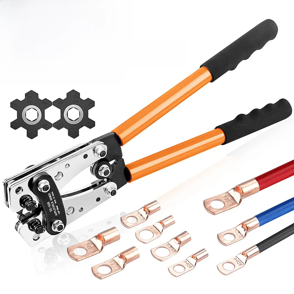 Krimptang 6-50mm2/AWG 10-1/0 Buis Terminal Crimper Hex Crimp Tool Batterij Kabelschoen kabel Handgereedschap HX-50B WOZOBUY - afbeelding 2