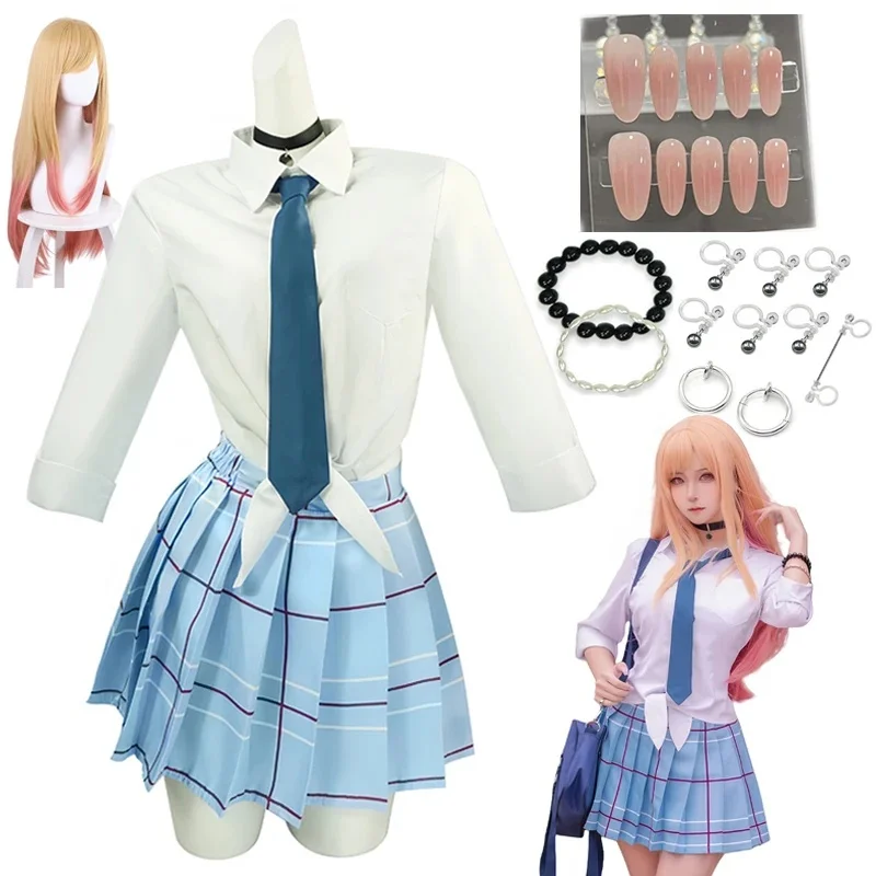 Kitagawa Marin Cosplay Anime My Dress Up Darling Kitagawa Marin Cosplay Kostüm Kleider Damen Japanische Schulmädchen Uniform COS
