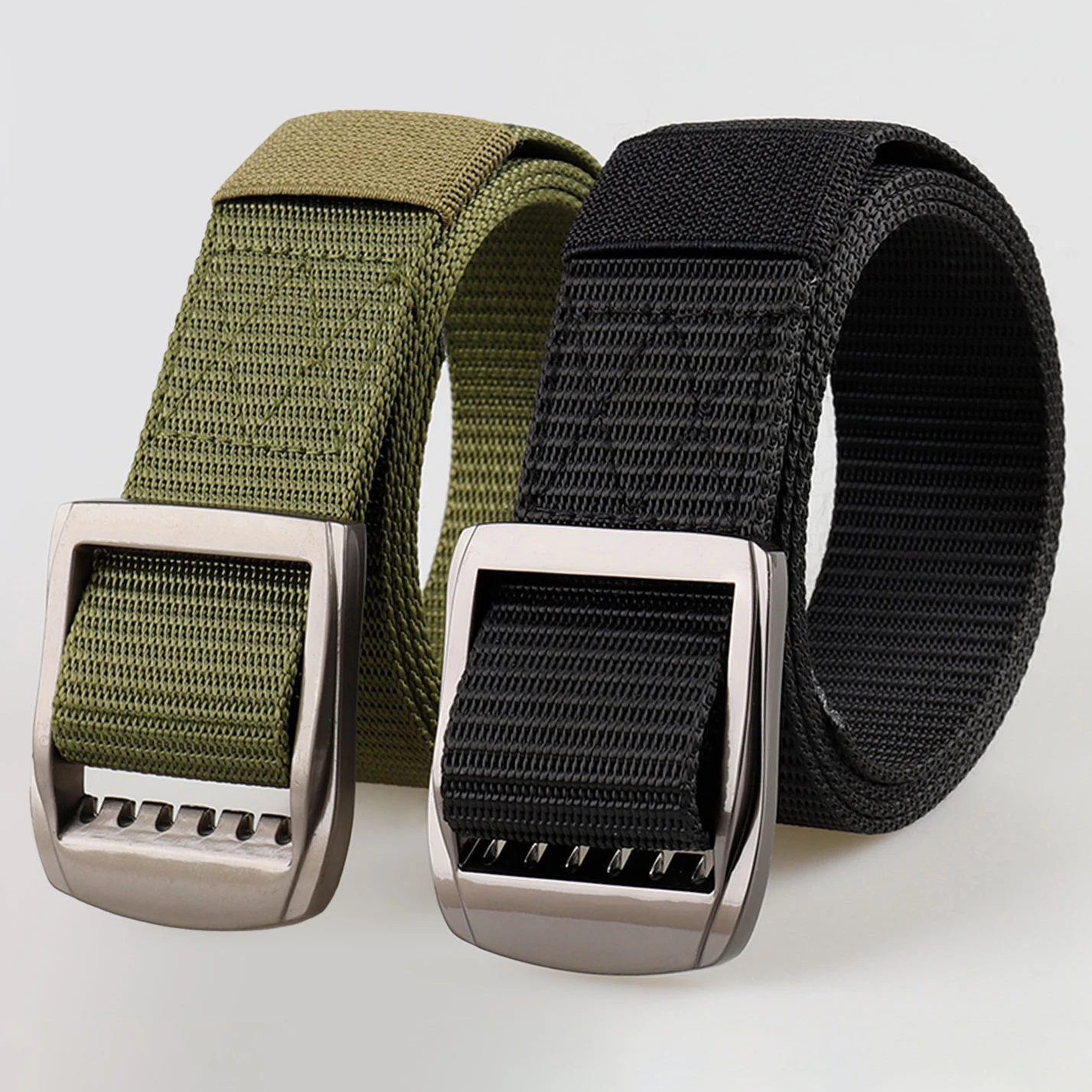New Men's Alloy Buckle Belt Nylon Tactical Belt Braided Lightweight Breathable Outdoor Sport Daily Commuter For Men Women Belts