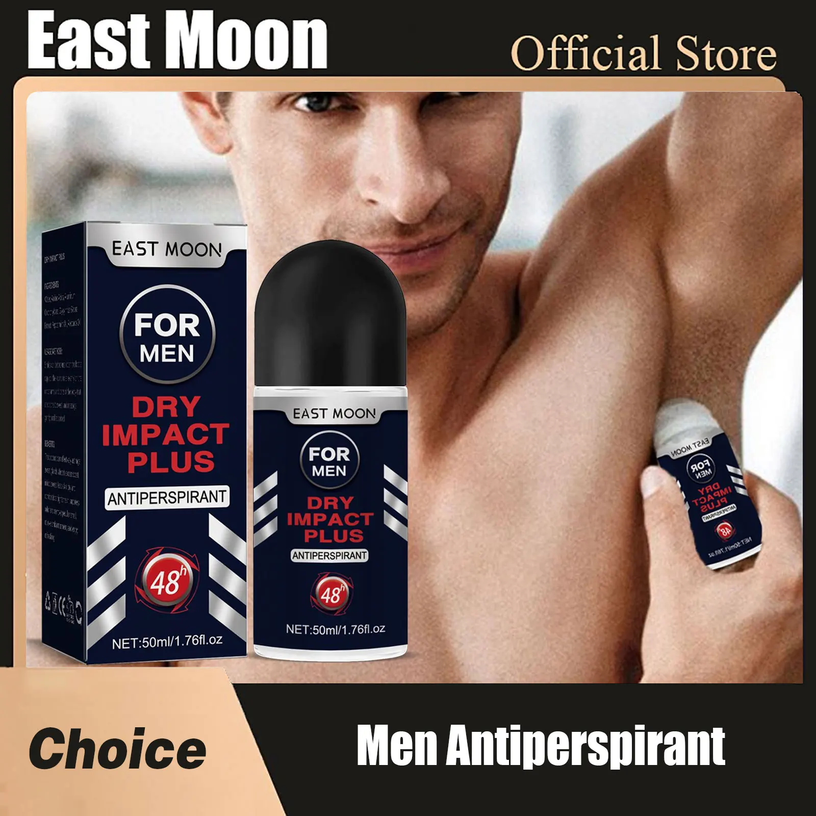 Antiperspirant for Men Roll-on Bottle Reduce Sweating Odor Remover Underarm Body Deodorant Stick Fast Dry Lasting Portable 50ml