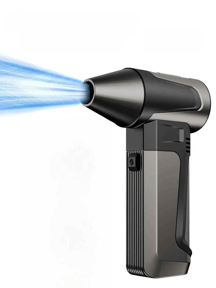 Mini Turbo Jet Fan, 160000RPM Electric Dust Blower High Speed Brushless Motor Wind 3 Speed Adjustable Handheld Violent Fan 52m/s