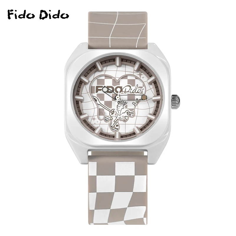 Fido Dido Dopamine Series - 50M Waterproof Silicone Couple Watches | Street Retro Black Purple | Unisex Sports FD2323-931