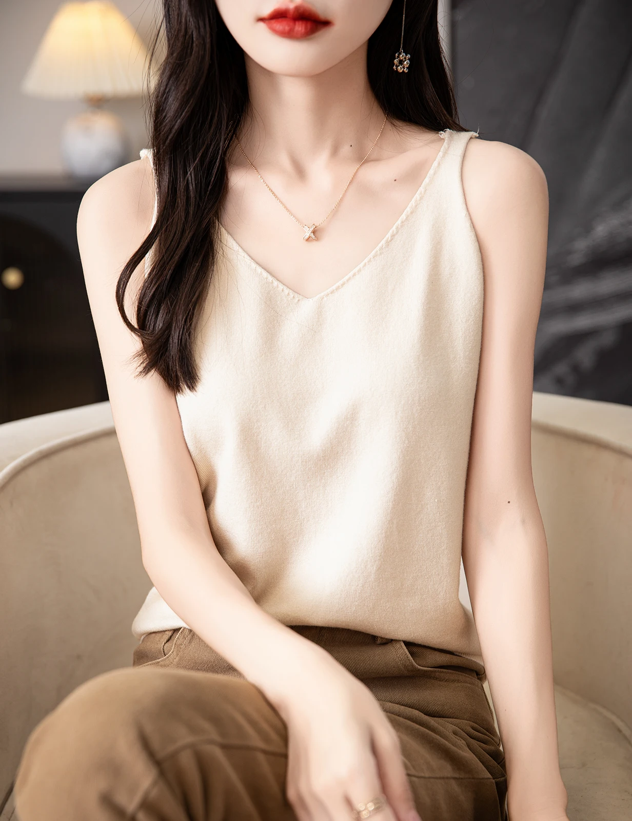 

LONGMING Fashion Vest T-shirt Tops for Women Tanks Youthful Trendy Vest New Knitted Tank Tees Korean Popular Tops Women Clothing