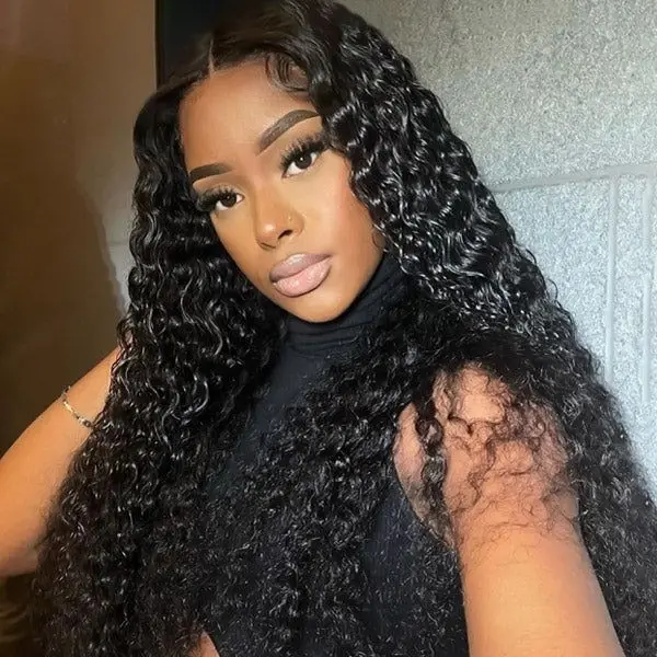 

Deep Wave 4x4 Lace Wig 100% Remy Indian Human Hair Wigs 4x1 T Lace 150% Density Wavy Extension 12-26 Inches Gemlong