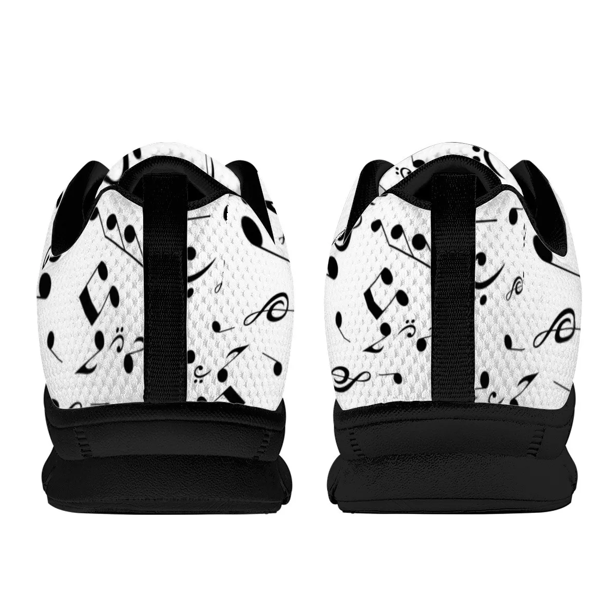 INSTANTARTS Fashion Round Toe Vulcanize Shoes Piano Musical Note Print Non-Slip Sneakers for Women Breathable Flat Shoes Zapatos