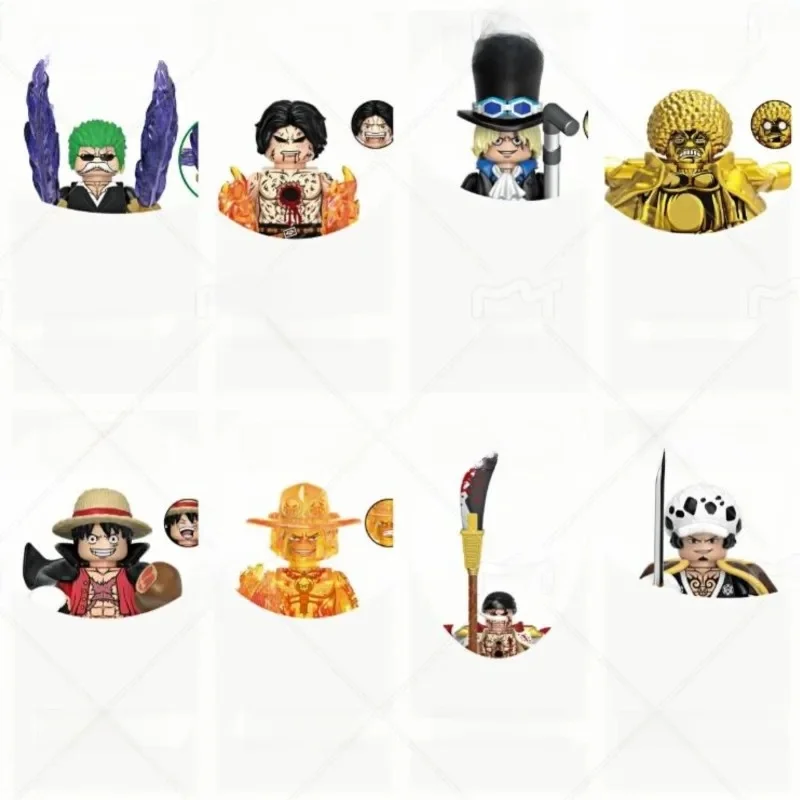 Blocs de construction de dessin animé japonais X0355, Mini poupée combinée d'action, boîte aveugle, Puzzle fait à la main, jouet, cadeau pour enfants