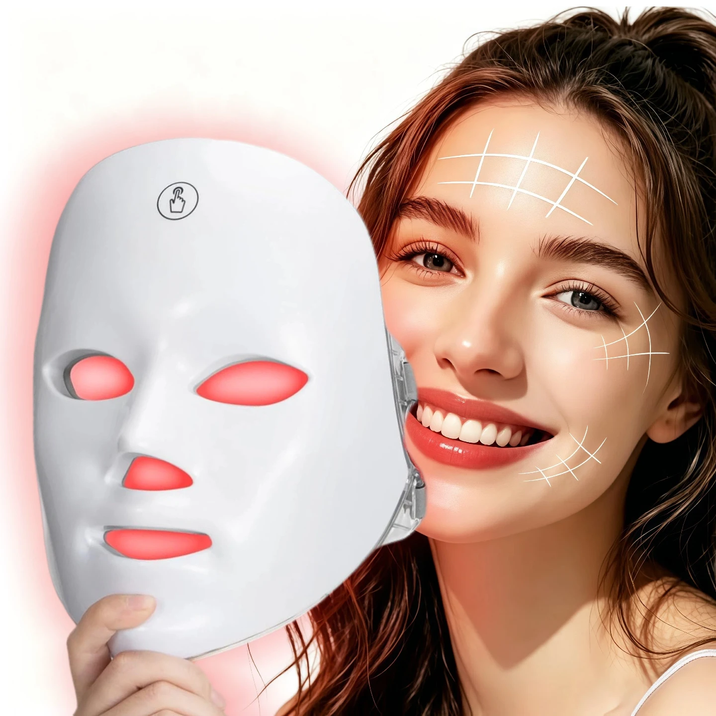7 Colors LED Facial Mask 90 LED Lamp Beads Multicolor Light Face Mask Daily Home Facial Glow Care Portable Beauty Skin Care Tool