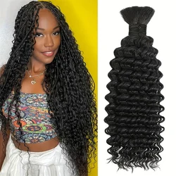 28inch Bulk Human Hair For Braiding Deep Wave Human Braiding Hair For Boho Braids Curly Braiding Hair No Weft Hair Extensions