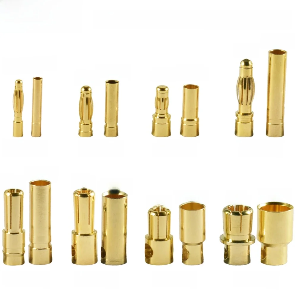 9IMOD 1/5/10 paires de connecteurs de balle RC 2/3/3.5/4.0/5/5.5/6/8mm mâle femelle connecteur de balle banane prise adaptateur plaqué or