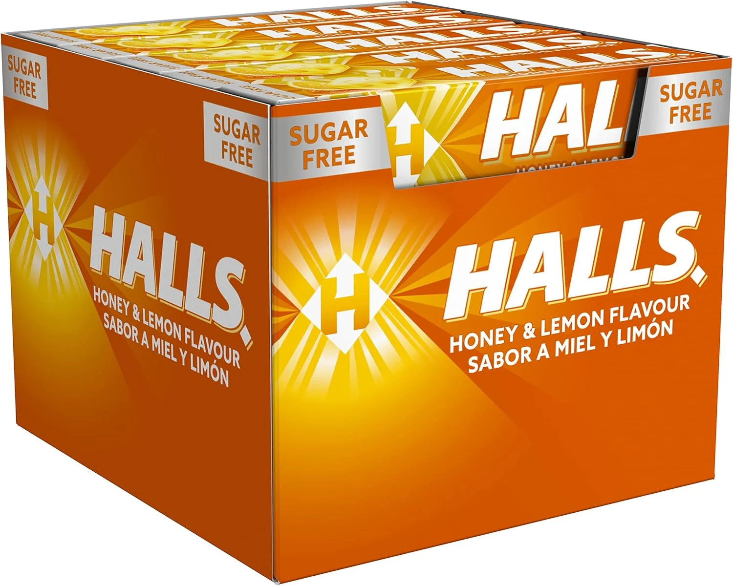 Картина 3: Halls Мед и лимон, конфеты без сахара, коробка из 20 палочек по 32 г