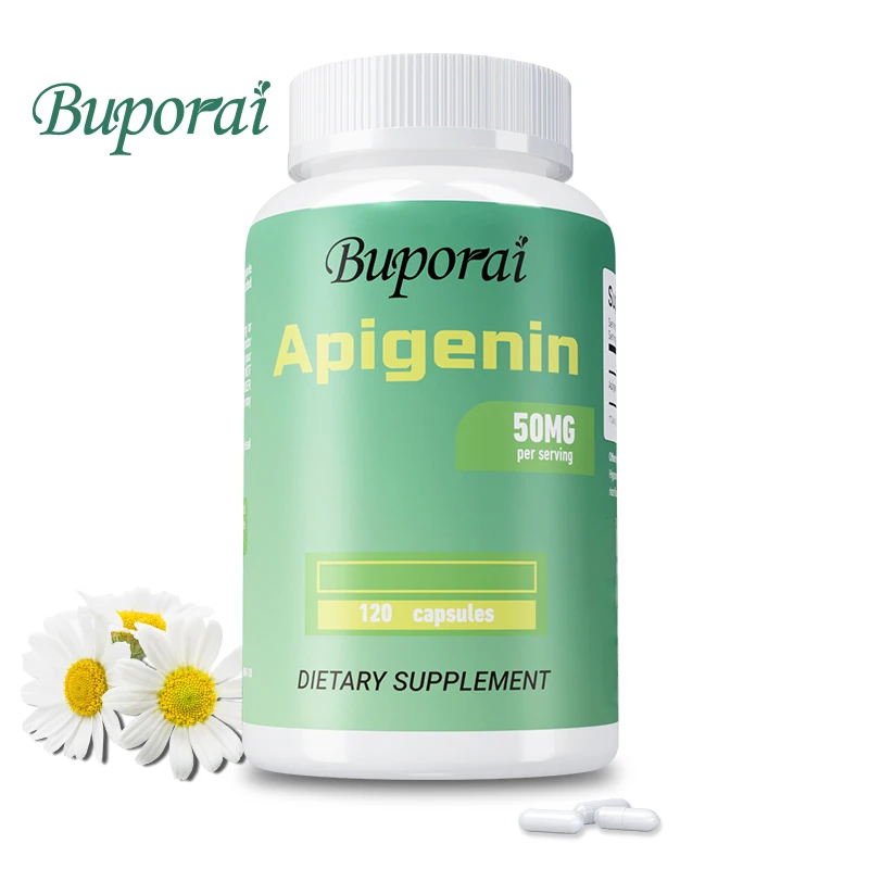 Apigenin 50mg - Promotes Healthy Sleep, Improves Mood, Relieves Stress, Antioxidant, Supports Skin Health - 120 Capsules