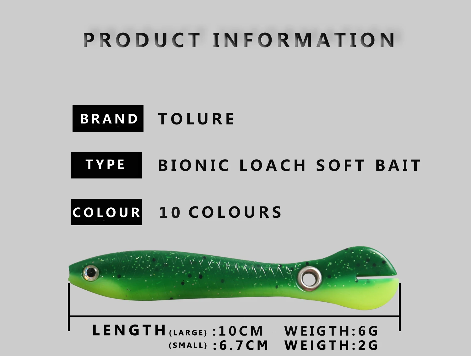 TOLU  Bionic Loach Bait 2g 6g Soft Lure 10pcs/pack 10Colors  Simulation Artificial Swim Wobbler Fishing Lure Silicone Soft Bait