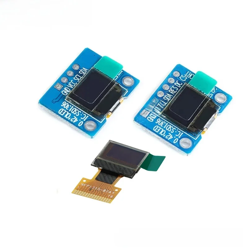 5 szt./1 szt. 0,42” 0,42 Calowy Biały Wyświetlacz OLED Moduł Ekranu LCD 4P 7P Pełny Widok LED 3,3V SSD1306 72X40 Szeregowy 72*40 I2C IIC/SPI — zdjęcie 2