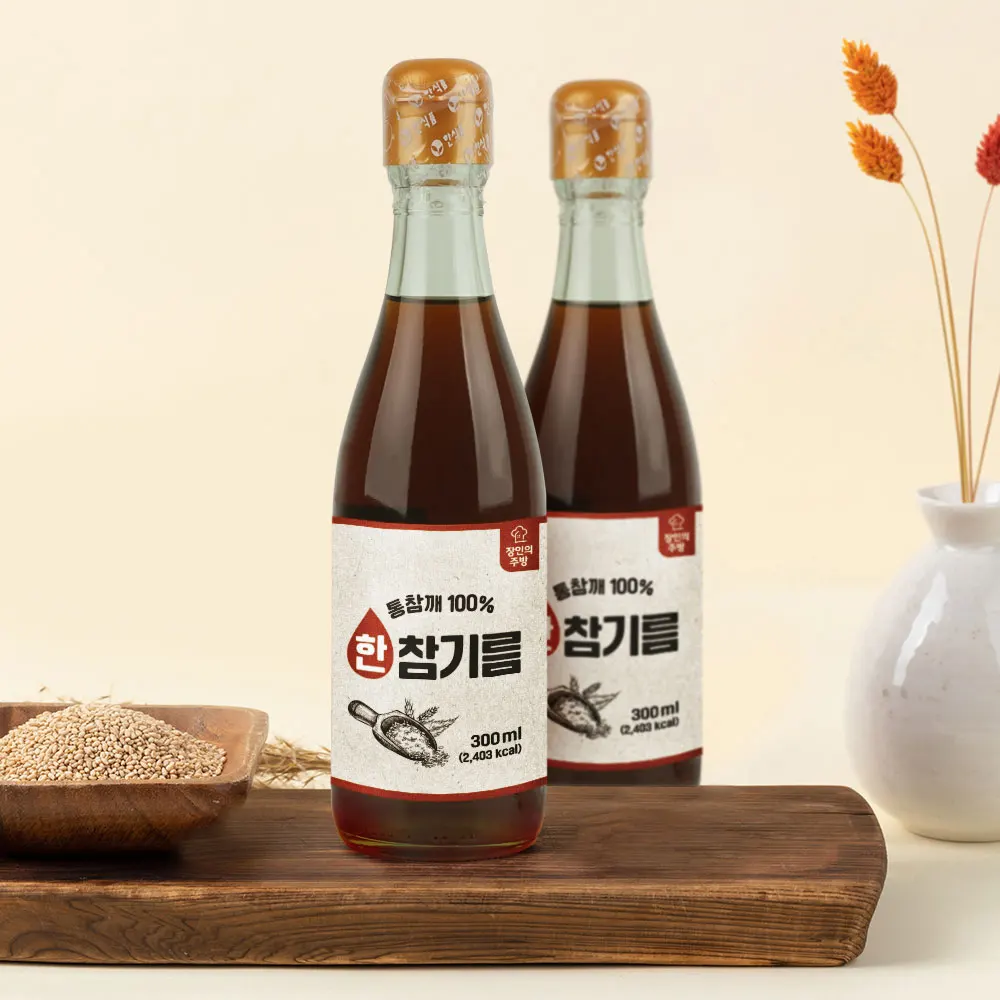 [김선교장인]통참깨 100% 참기름 300ml 2병