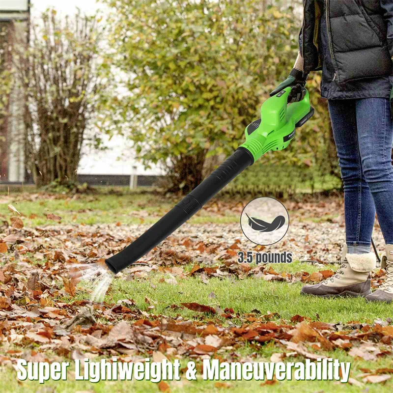 3000W Electric Air Blown 21V Cordless Vacuum For Garden fiction Leaf Dust Collector Power or Makita Battery